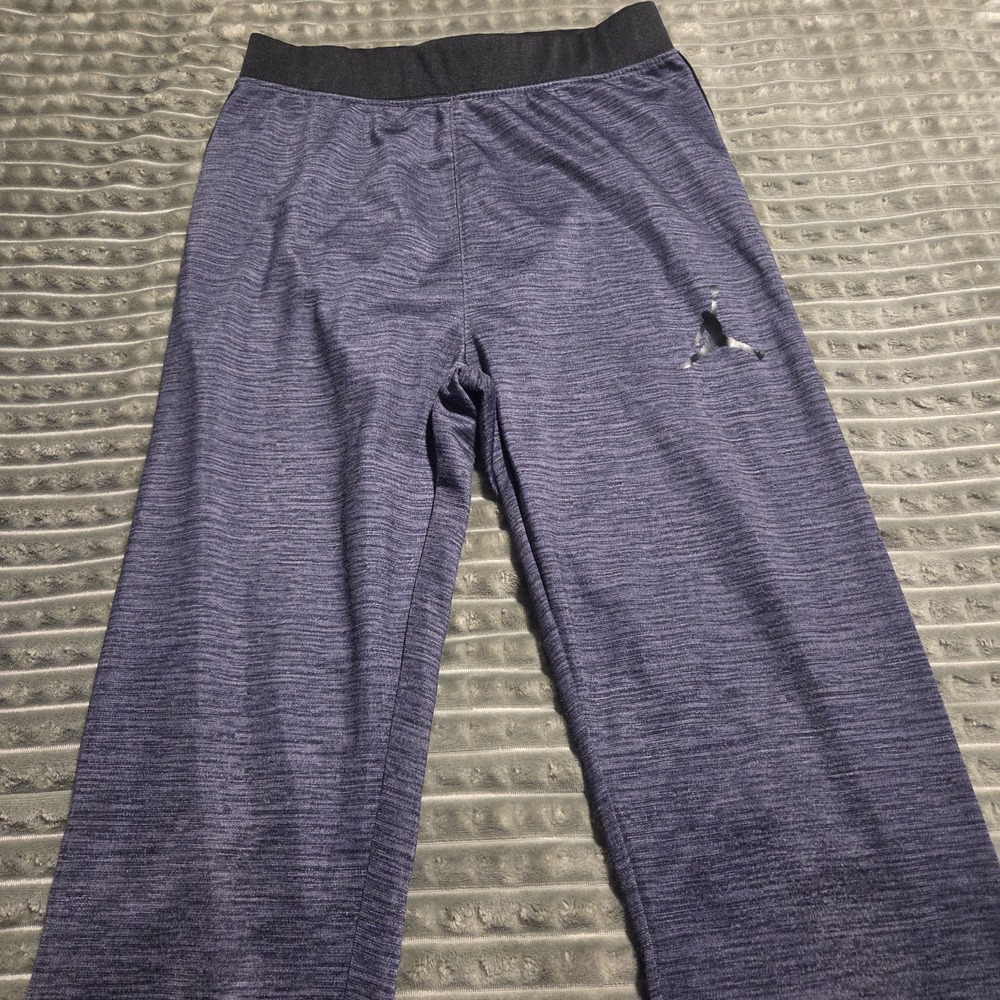 Nike Jordan Joggers Pants M (10-12YRS) Charcoal Gray Black Space Dye Logo Tape